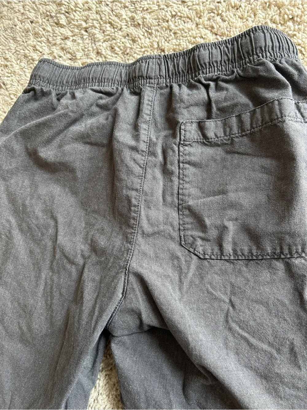 Men's Gray and Black Elastic Waist Casual Shorts, Old Navy